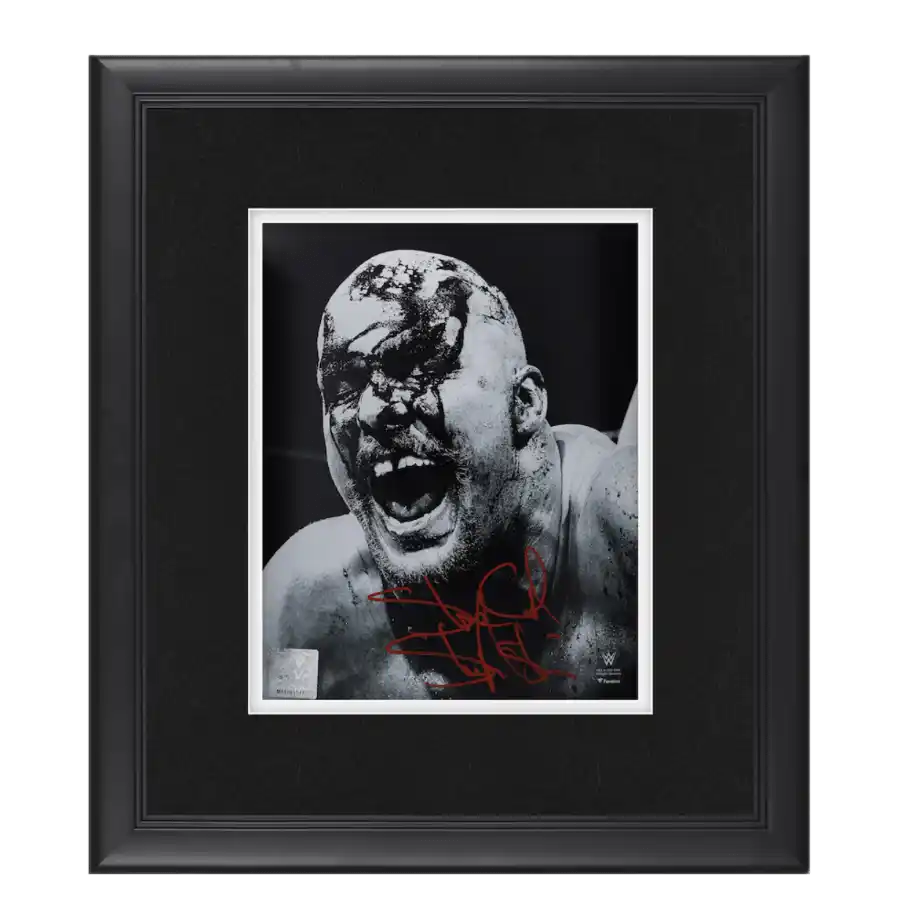 "Stone Cold" Steve Austin WWE Autographed Framed 8" x 10" Blood Close Up Photograph
