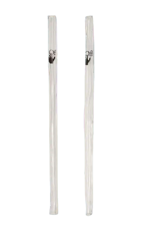 Off White Crumple Straw Set