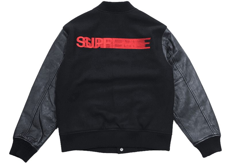 Supreme Motion Logo Varsity Jacket - Black