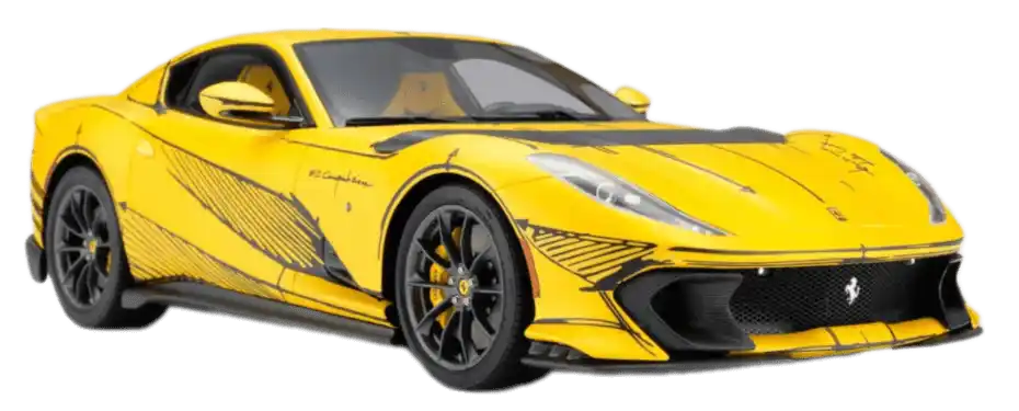 Ferrari 812 Model in 1:18 Scale - Yellow