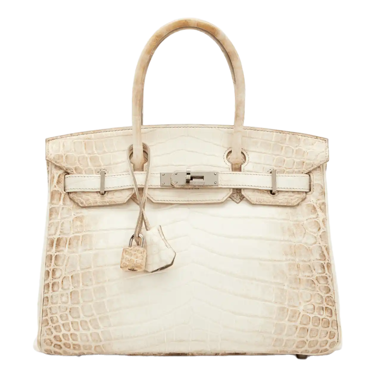 Hermès Matte White Niloticus Crocodile Himalaya Birkin 30 Palladium Hardware, 2009