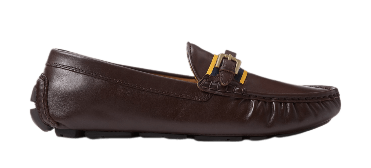 Ralph Lauren Anders Leather Driver - Dark Brown