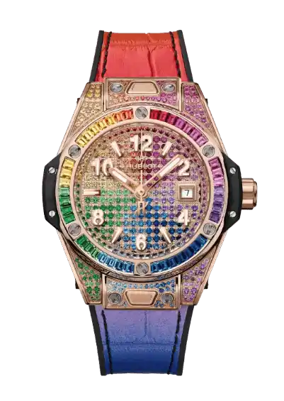 Hublot Big Bang One Click King Gold Rainbow - 33mm, 18k Gold, Gemstones