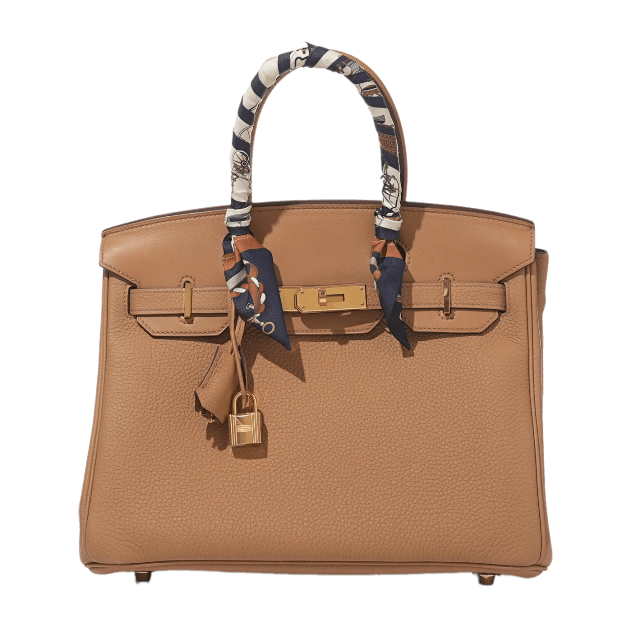 Hermès Biscuit Togo, Swift and Toile 3 in 1 Birkin 30 Gold Hardware, 2022 and Twilly