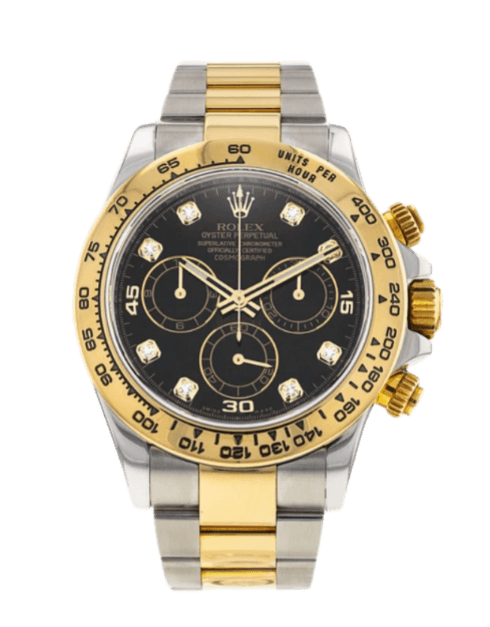 Rolex Daytona Black Diamond Dial - 40mm, Steel & Yellow Gold (2016)