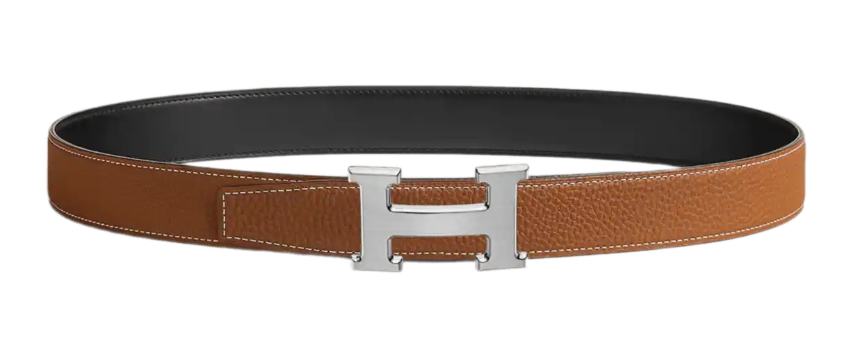 Hermès H Belt Buckle and Reversible Leather Strap 32 mm - Noir/Gold