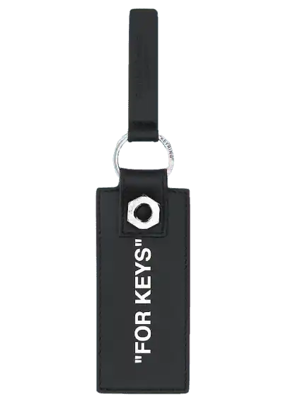 OFF-WHITE "FOR KEYS" Quote Printed Keyring - Black/White