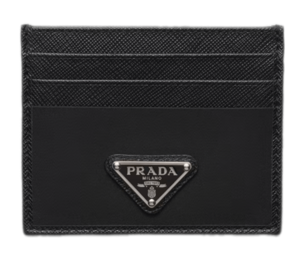 Prada Re-Nylon and Saffiano Leather Card Holder - Black