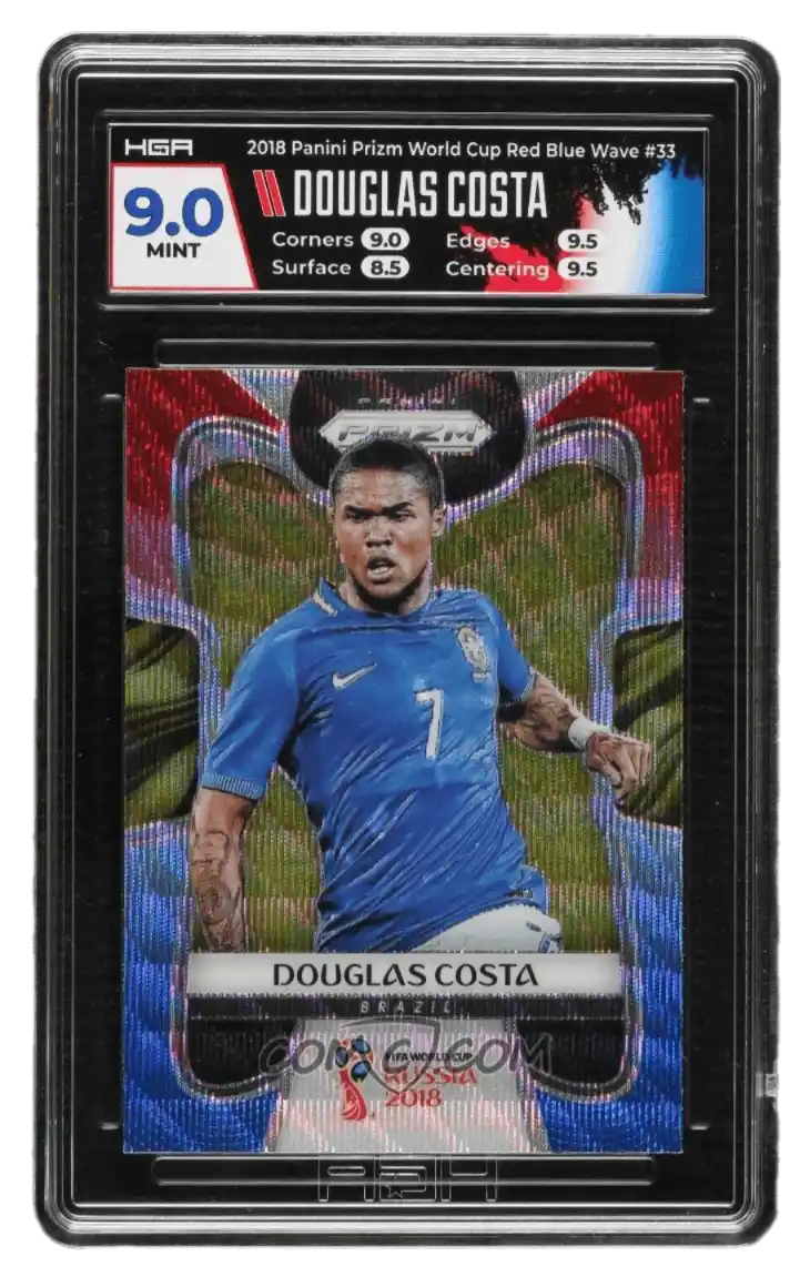 2018 Panini Prizm World Cup - Red & Blue Wave Prizm #33 - Douglas Costa HGA 9