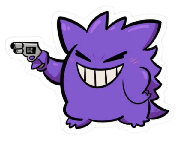 Gengar Gun Sticker