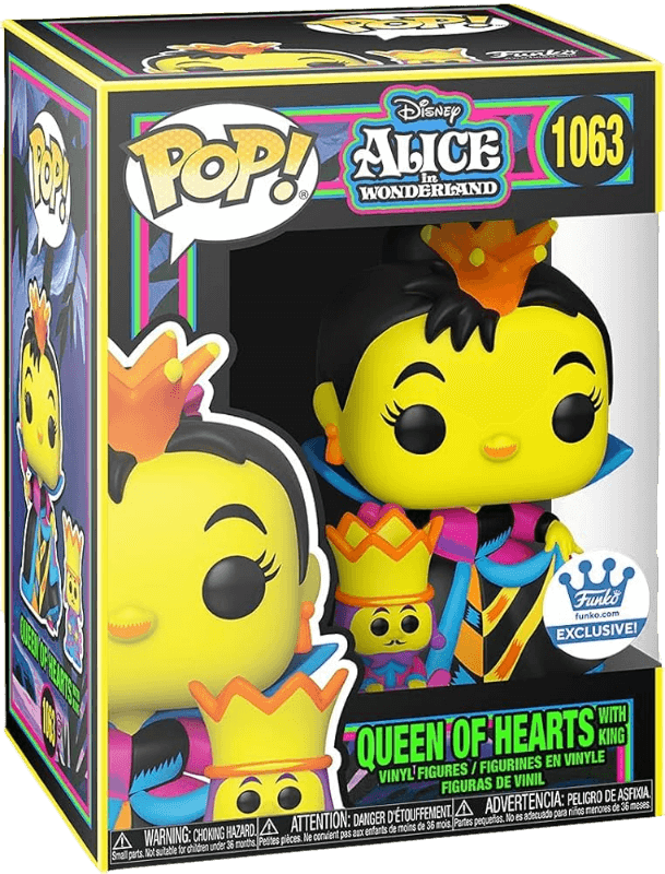 Funko Pop! Disney Alice In Wonderland Queen of Hearts With King Black Light Funko Shop Exclusive Figure 1063