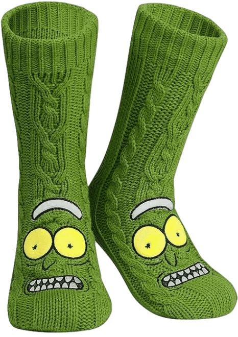 Pickle Rick Slipper Socks