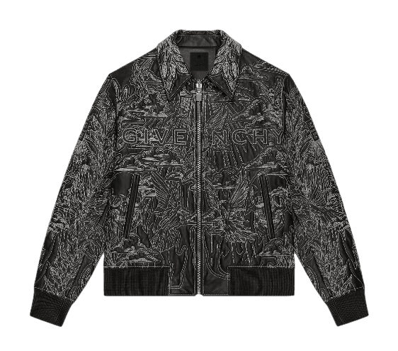 Givenchy Quilted Bomber jacket In Leather - Black/Grey