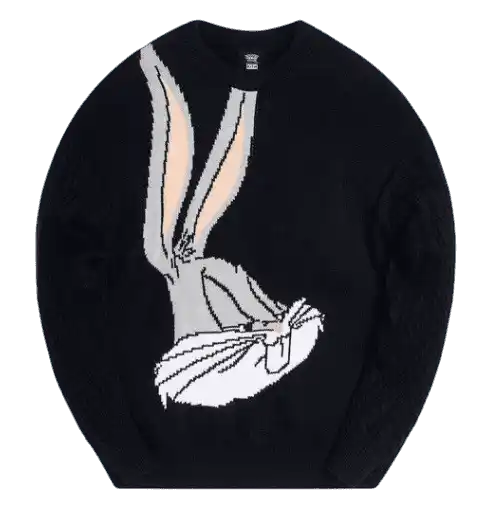 Kith x Looney Tunes Bugs Bunny Crewneck Sweater - Black