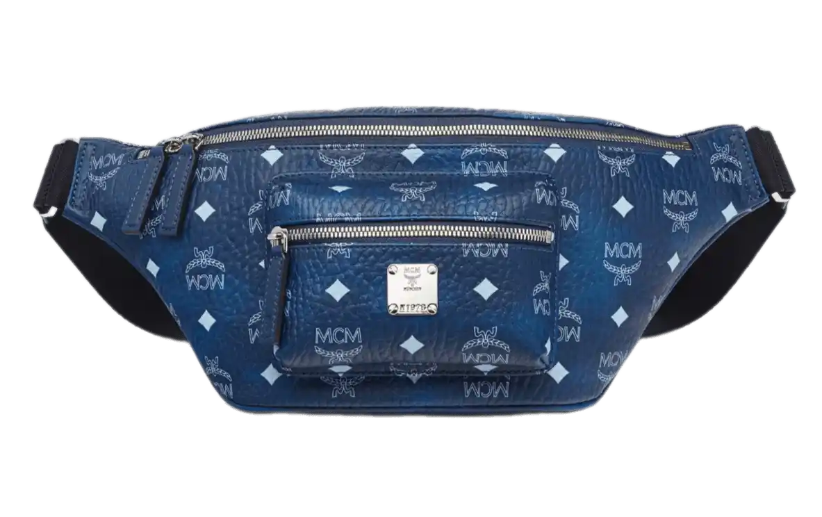 MCM Fursten Belt Bag in Visetos - Blue
