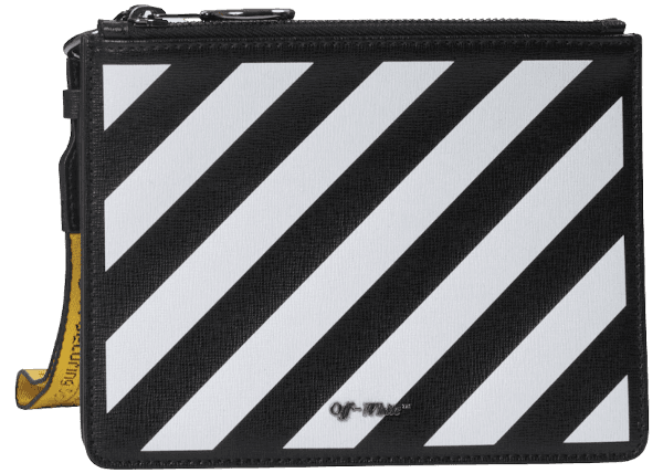 OFF-WHITE Double Pouch - Diag Black White Yellow