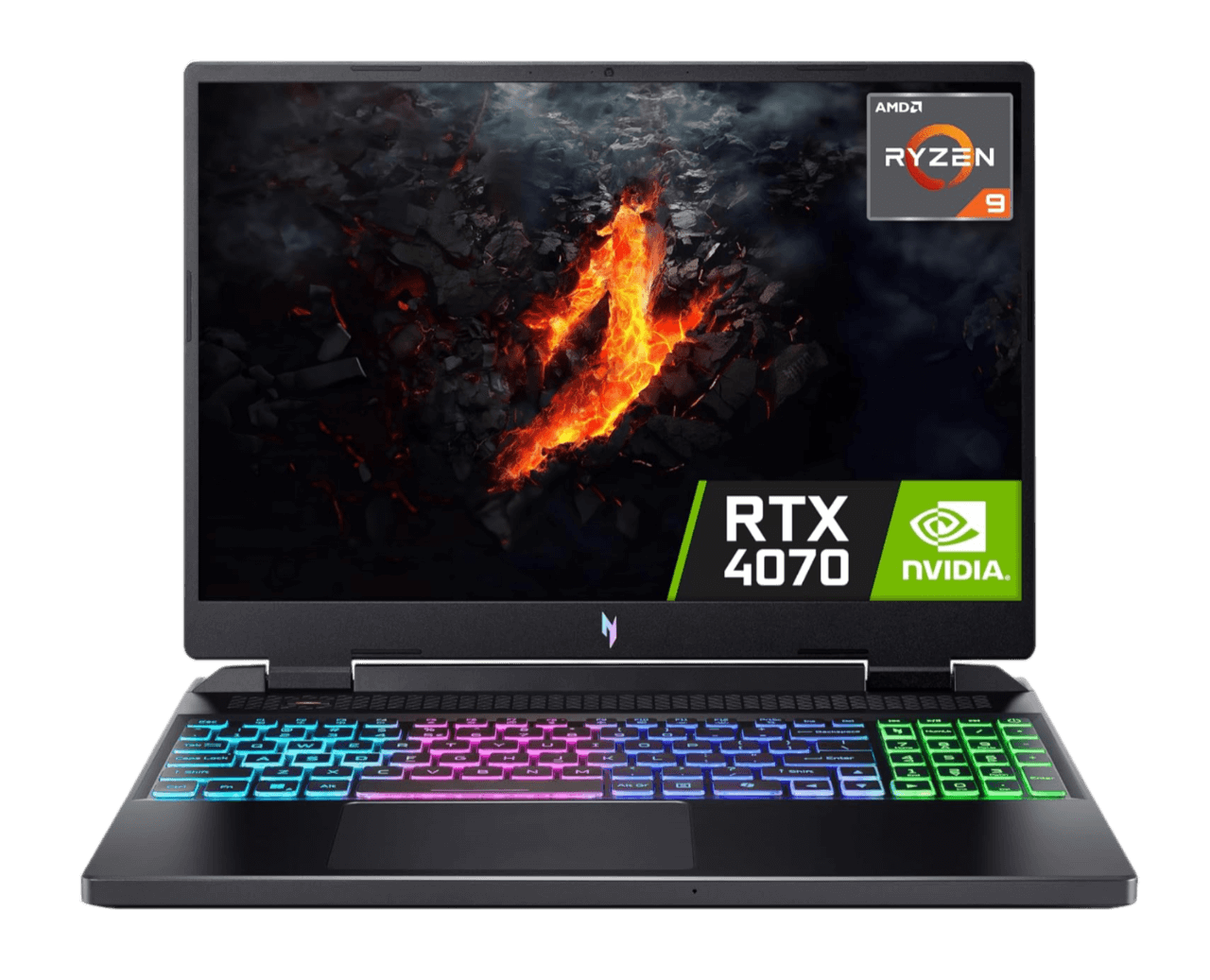 Acer Nitro 16 AN16-42 Gaming Laptop - AMD Ryzen 9 8945HS, 16GB, 512GB SSD, NVIDIA GeForce RTX 4070 8G, 180Hz, Black