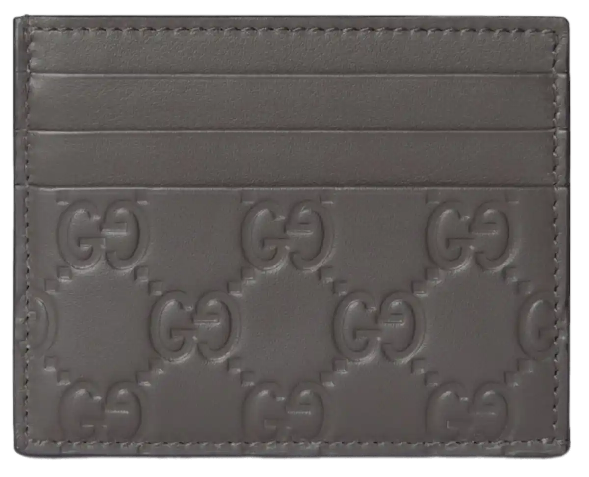 Gucci GG Emblem Card Case - Grey