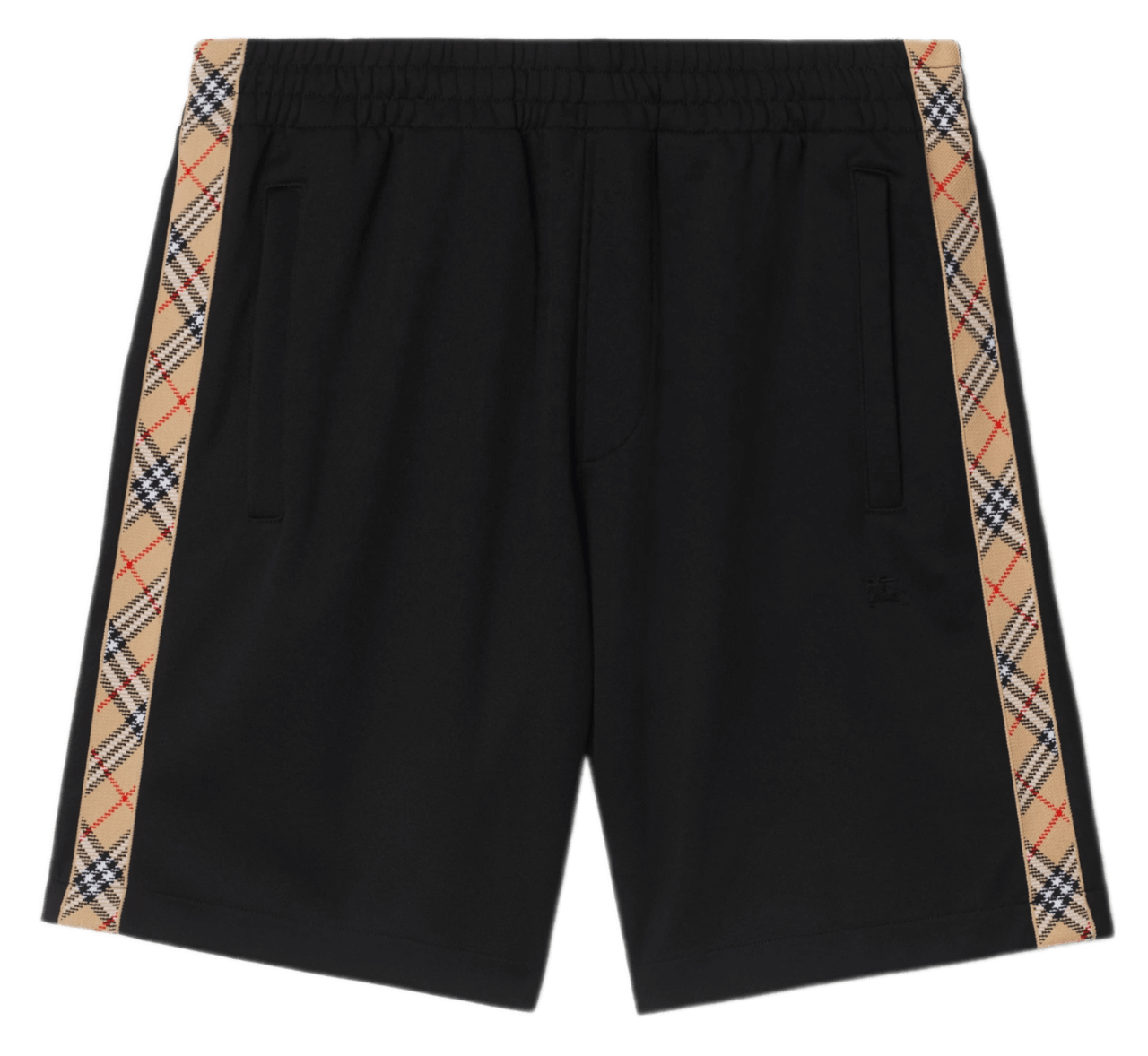 Burberry Check Trim Cotton Blend Shorts - Black