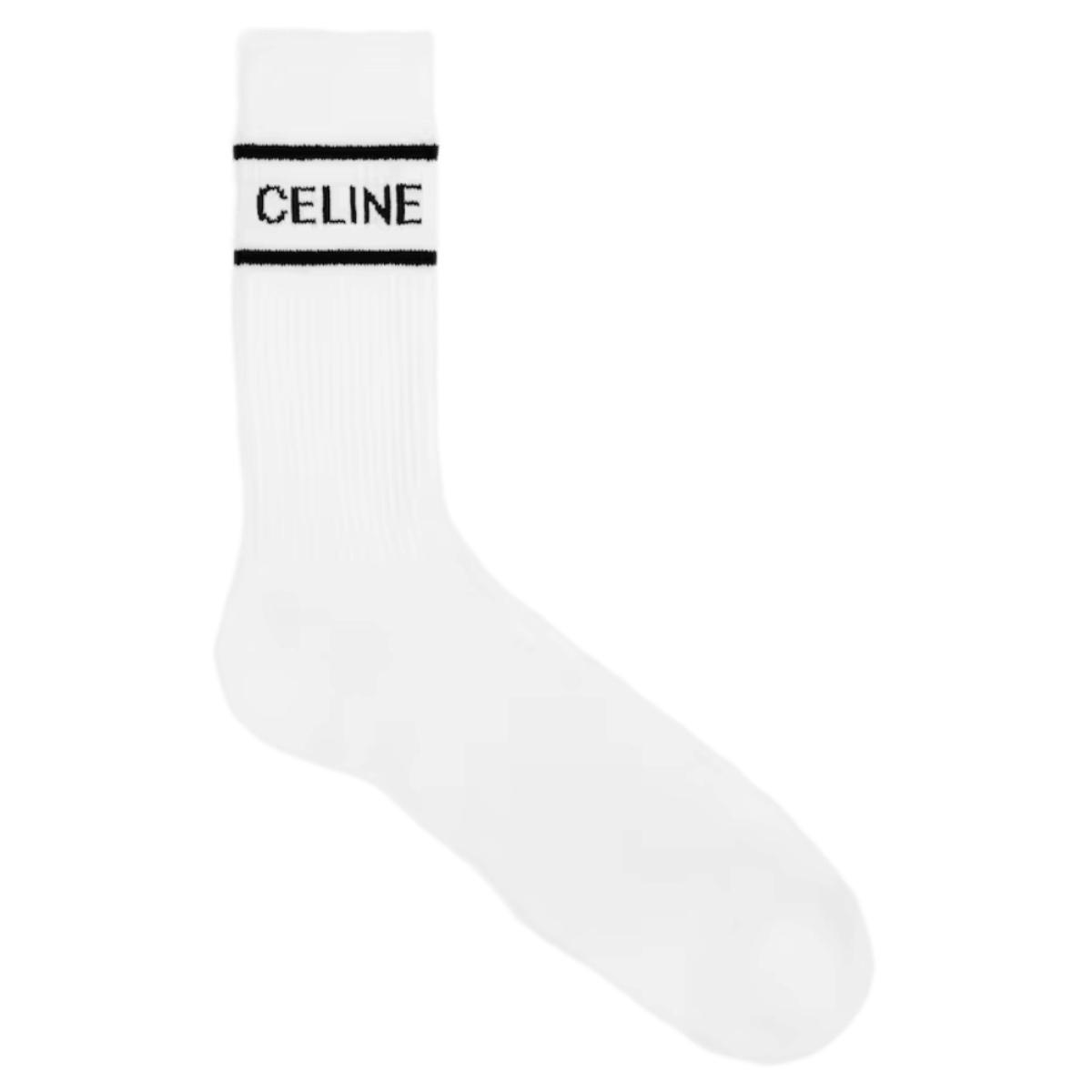 Celine Socks In Striped Cotton - White/Black