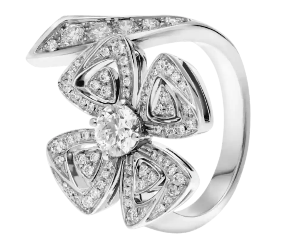 Bvlgari Fiorever Ring Diamond and Pavé Diamonds - White Gold