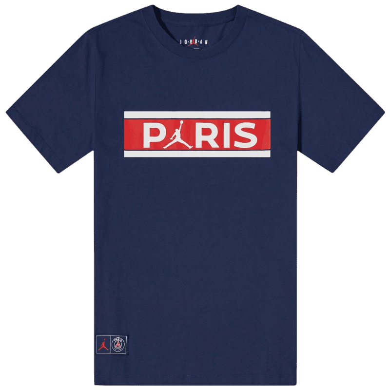 Air Jordan x Paris Saint-Germain Block Logo T-Shirt - Midnight Navy/Red/White
