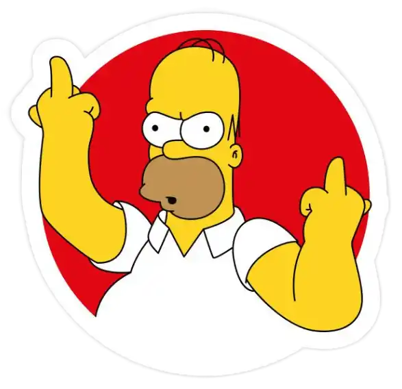 The Simpsons Homer Middle Finger Sticker