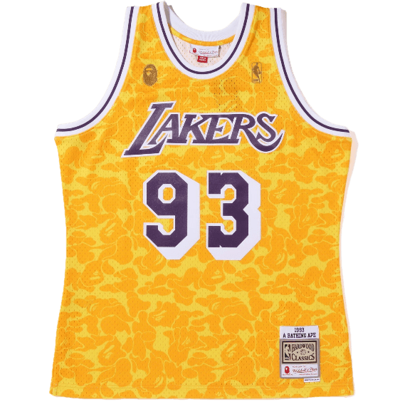 BAPE x Mitchell and Ness Los Angeles Lakers Jersey - Yellow