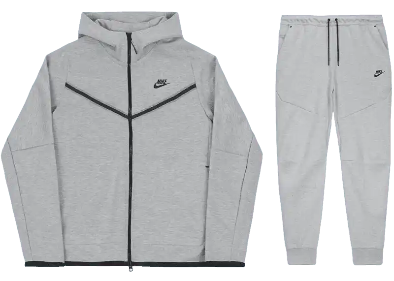 Nike Sportswear Tech Fleece Full Zip Hoodie and Joggers Set - Grey