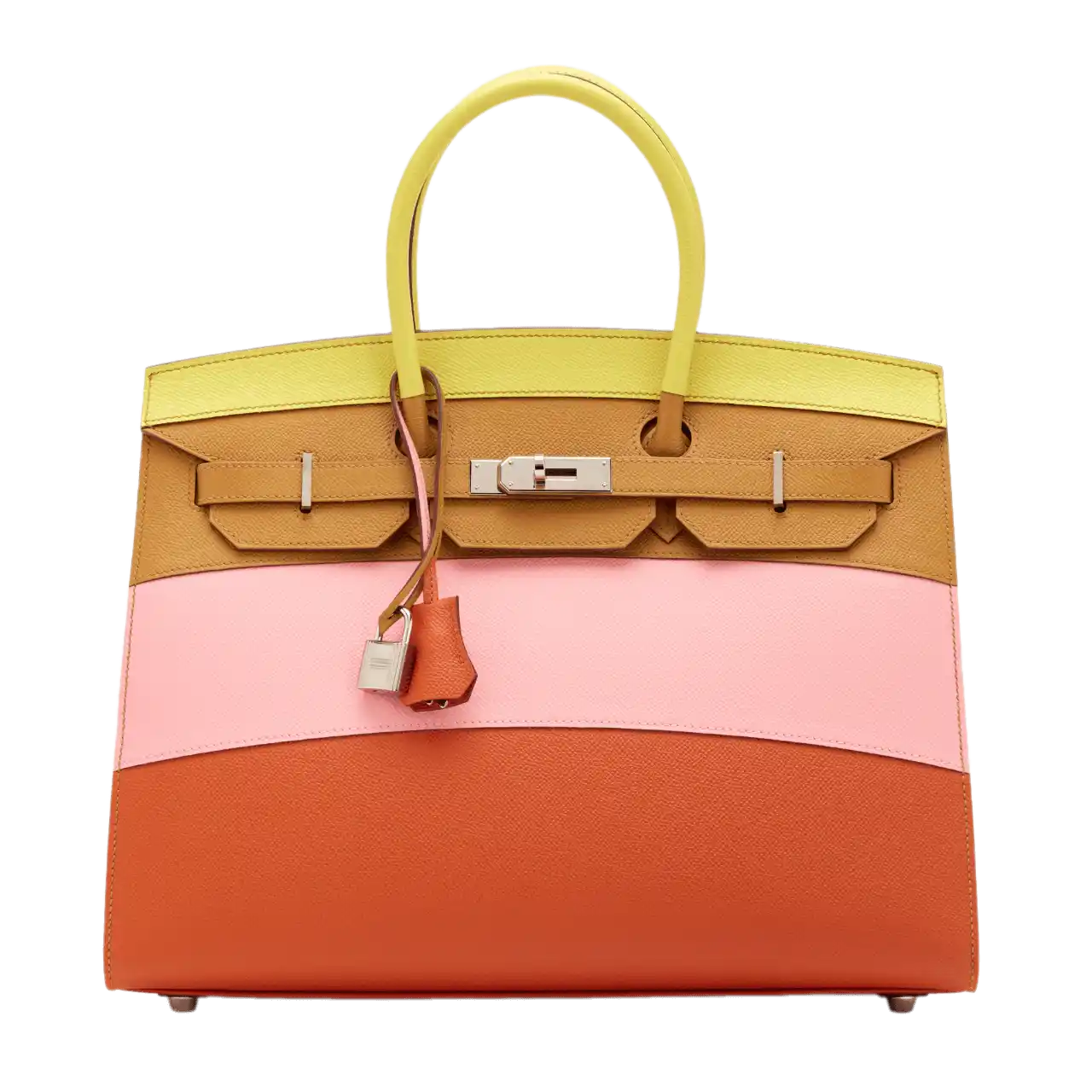 Hermès Lime, Sesame, Rose Confetti and Terre Battue Sunrise Epsom Birkin 35 Palladium Hardware, 2020