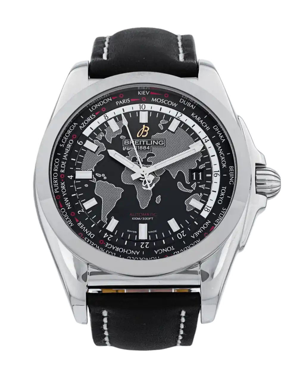Breitling Galactic Unitime Black Dial - 44mm, Steel (2020)