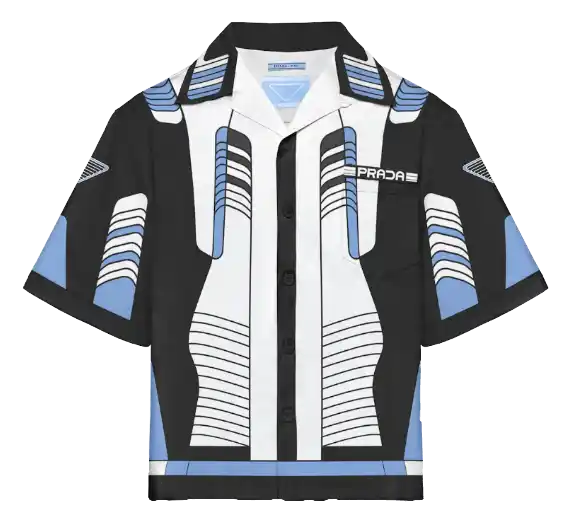 Prada Timecapsule August 2020 Poplin Shirt - Blue