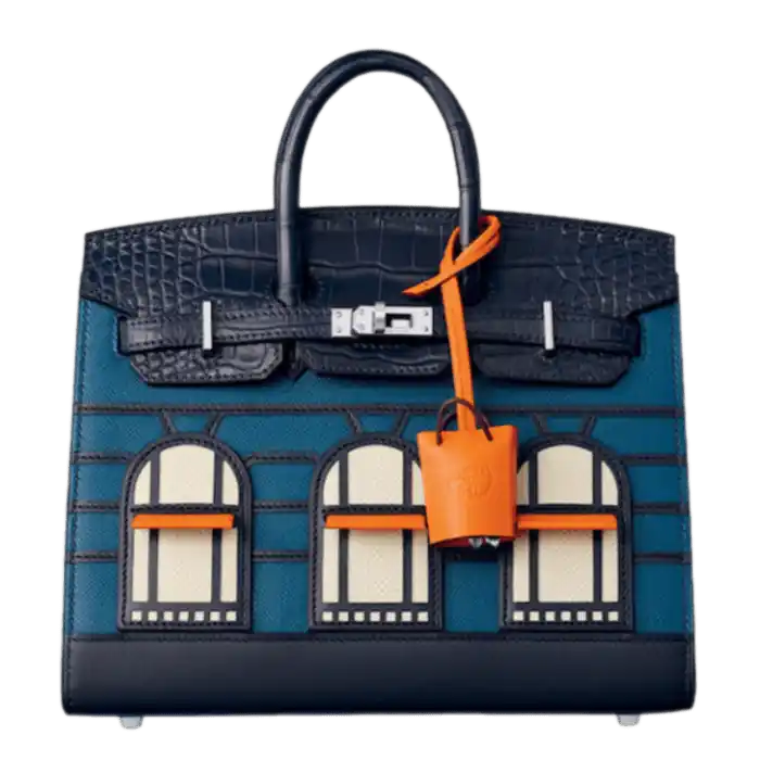 Hermès "Night" Sac Faubourg Birkin 20 Gris Misty Matte Alligator Permabrass Hardware, 2022