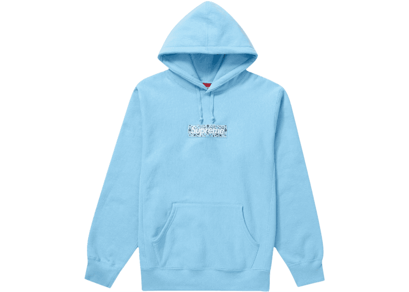 Supreme Bandana Box Logo Hooded Sweatshirt - Light Blue