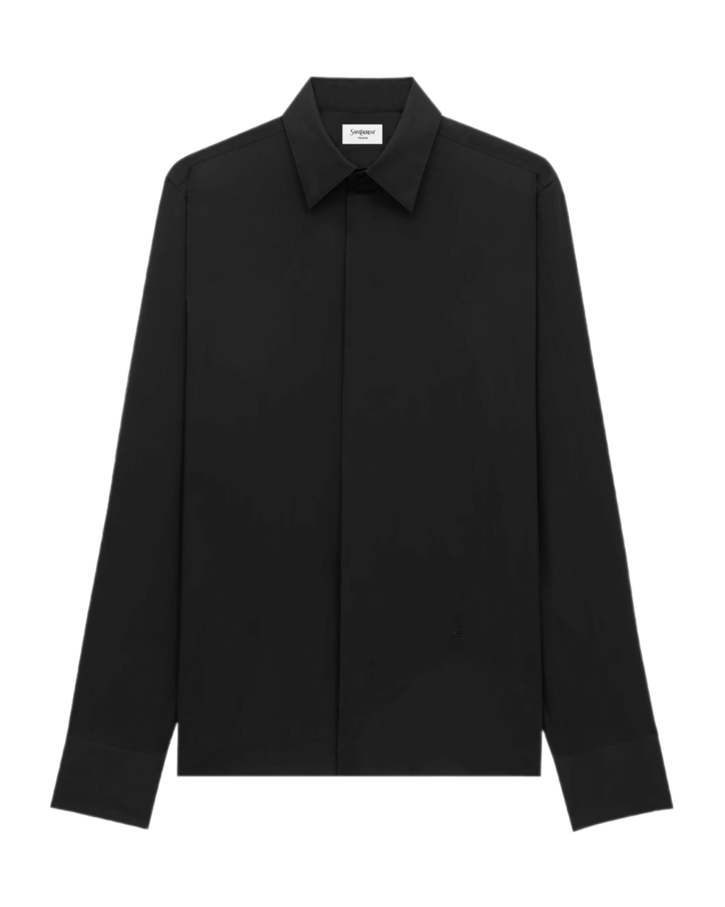 Saint Laurent Cassandre Shirt in Cotton Voile - Noir