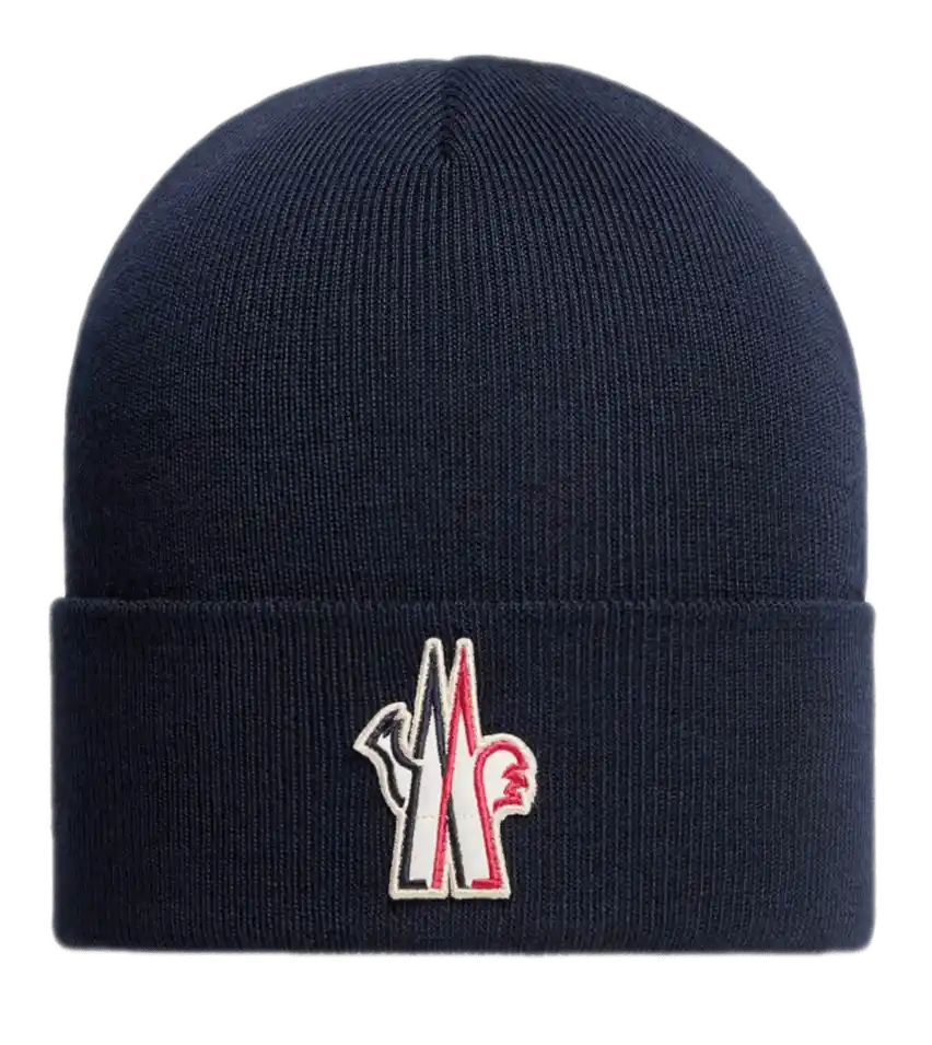 Moncler Grenoble Wool Beanie - Navy Blue