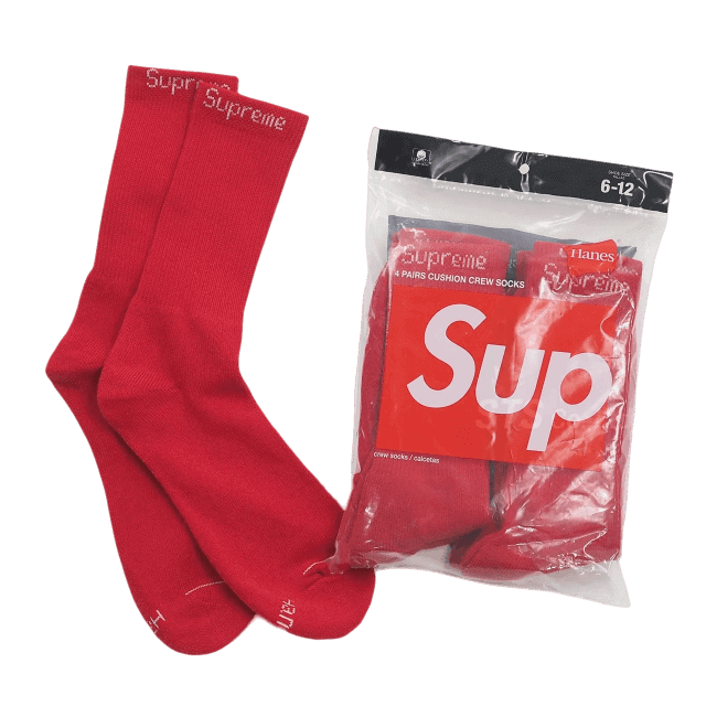 Supreme Hanes Socks (4 Pack) - Red