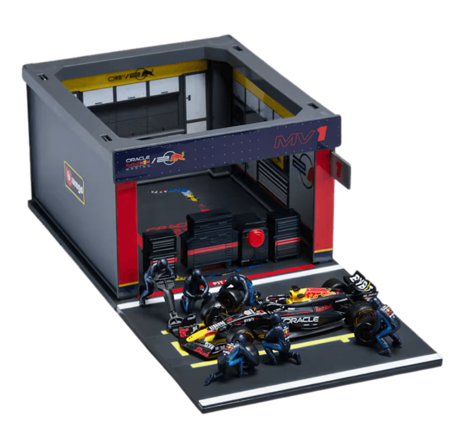 1:43 Oracle Red Bull Racing RB20 Verstappen With Pit-Garage