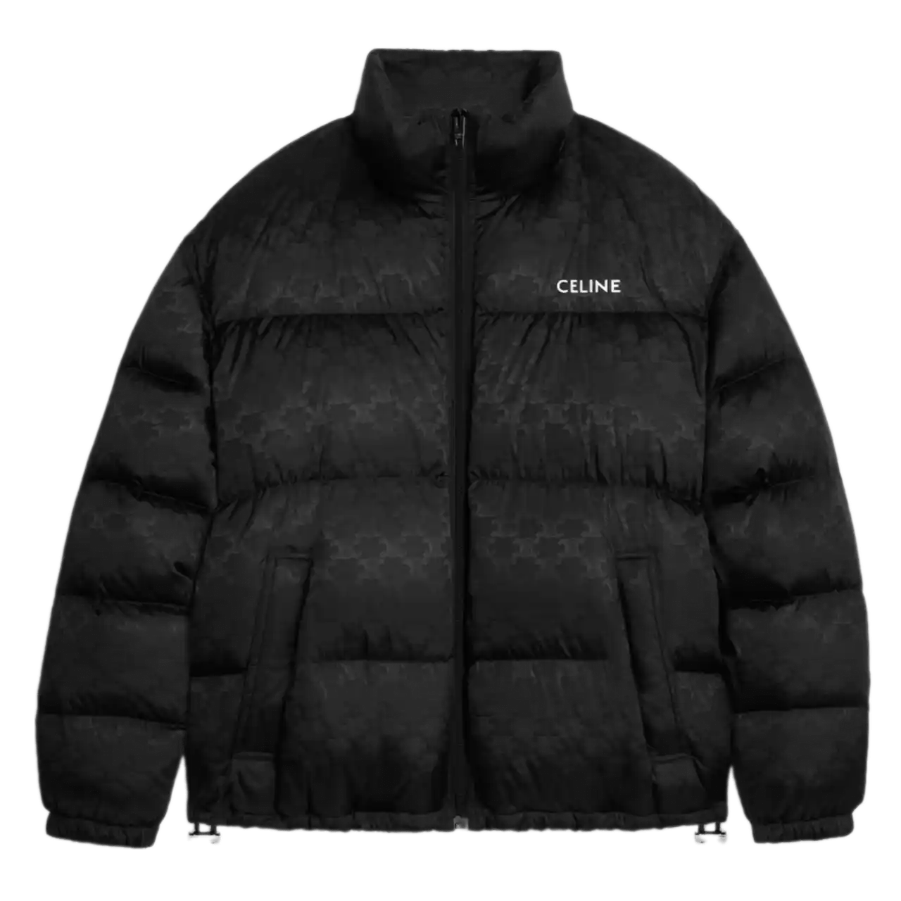 Celine Puffer Jacket In Monogram Jacquard Nylon - Black