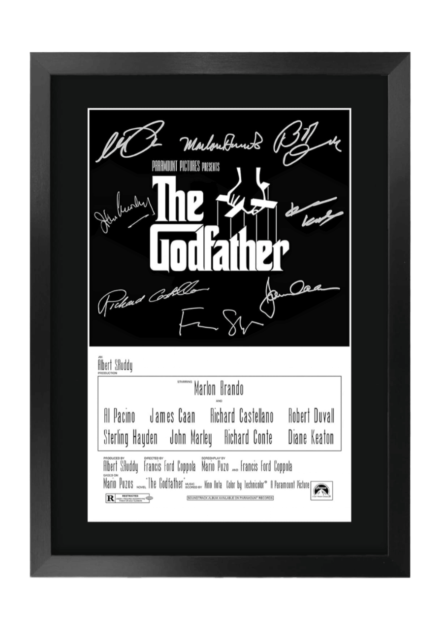 HWC Trading The Godfather Part 1 The Cast Al Pacino Marlon Brando Printed Poster Signed Autograph A3
