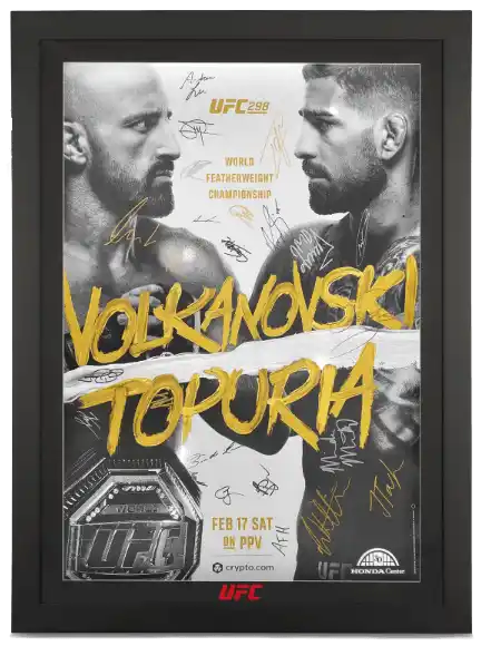 UFC 298: Volkanovski Vs Topuria Autographed Poster
