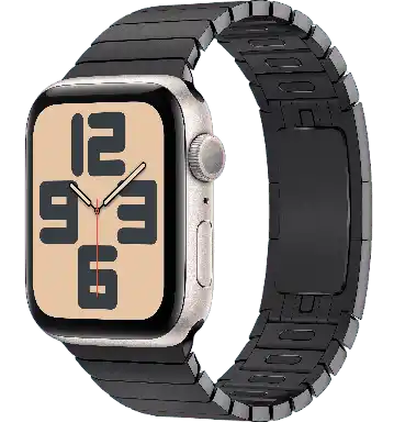 Apple Watch SE (Cellular) - Starlight, 44mm, Link Bracelet Space Black