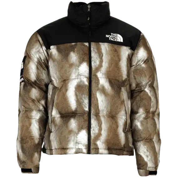 Supreme The North Face Fur Print Nuptse - Brown