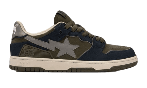 A Bathing Ape Bape SK8 Sta - Navy Khaki Grey