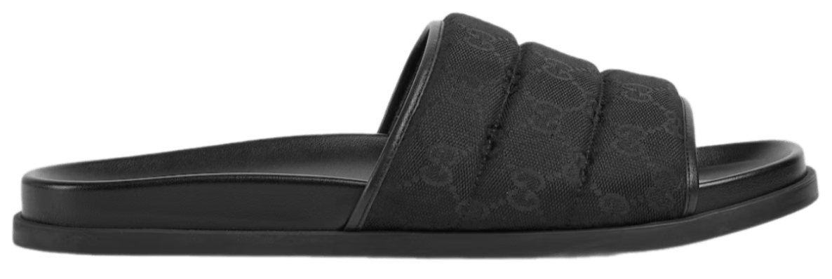 Gucci Padded GG Canvas Slide - Black