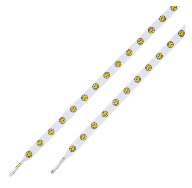 Converse 54 Inch High Top Smiley Lace - White
