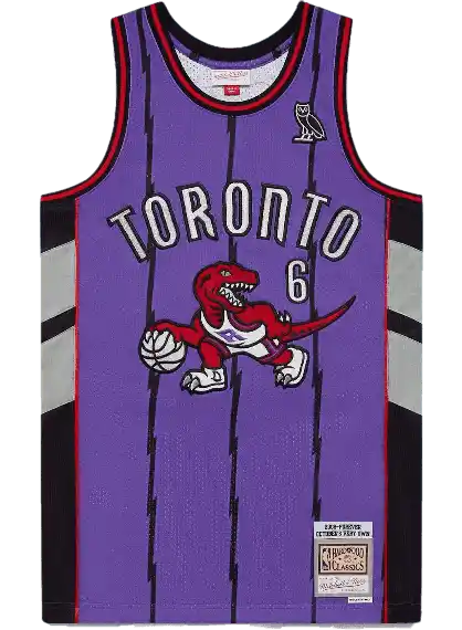 OVO Mitchell And Ness '95 Raptors Basketball Jersey Men's - Purple/Back