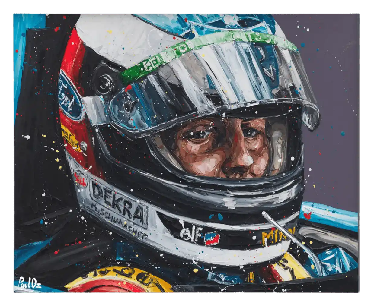 Michael Schumacher 1994 Australian GP Hand Embellished Canvas - Paul Oz