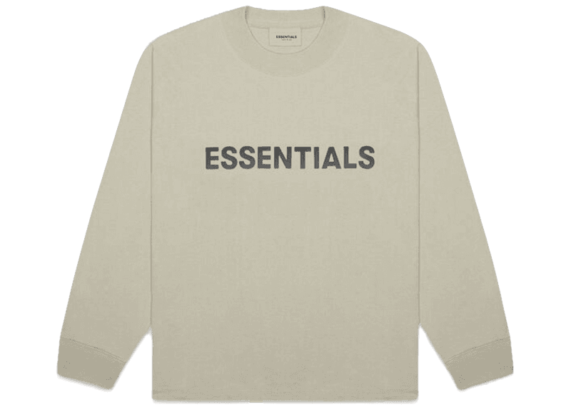 Fear of God Essentials Boxy Long Sleeve T-Shirt Applique Logo - Moss