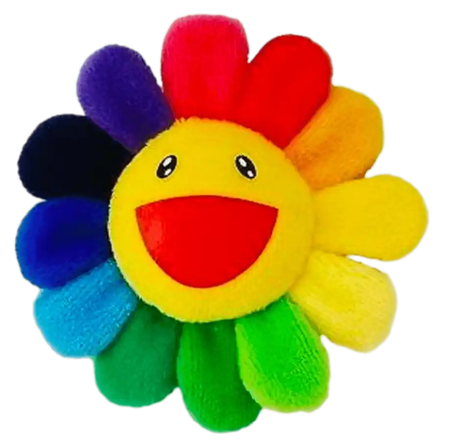 Takashi Murakami Flower Plush 12-Inch - Rainbow/Yellow
